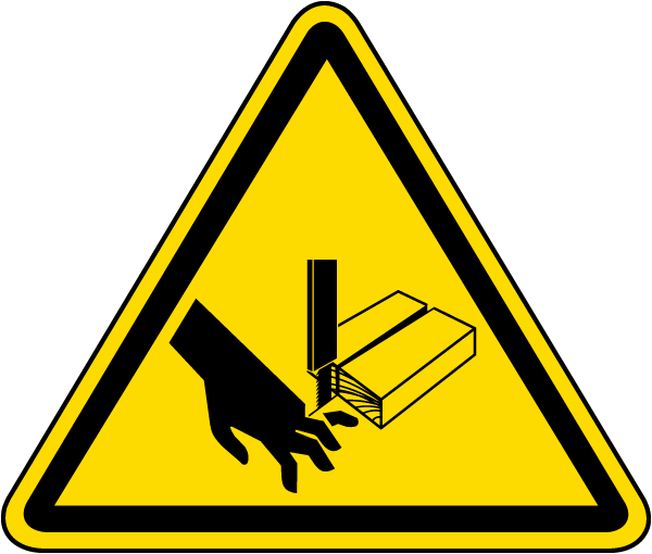 Bandsaw Cutting of Fingers Warning Label