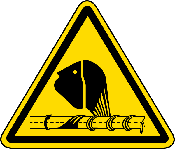 Hair Entanglement Rotating Shaft Warning Label