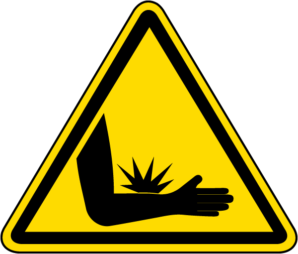 Arm Crush and Pinch Hazard Warning Label
