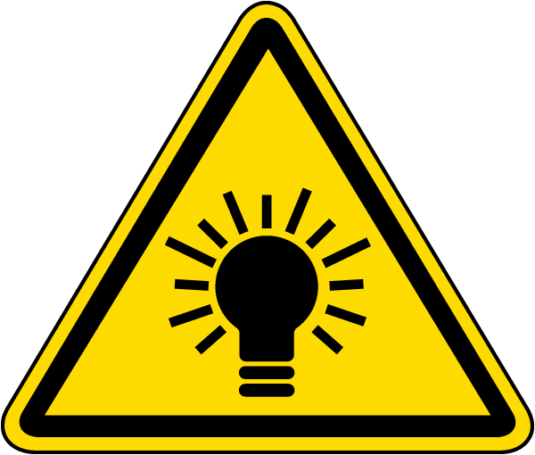 Bright Light Warning Label