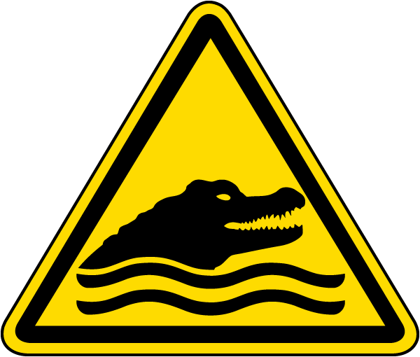 Crocodiles/Alligators/Caymans Warning Label