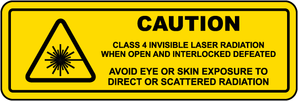 Caution Class 4 Invisible Laser Radiation Label