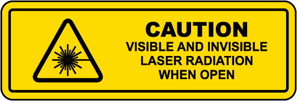 Caution Visible and Invisible Laser Radiation Label