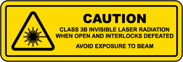 Class 3B Invisible When Open and Interlocks Defeated Label