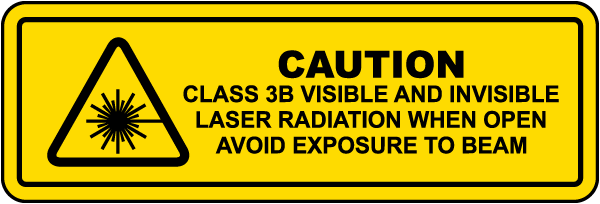 Caution Class 3B Visible and Invisible When Open Label