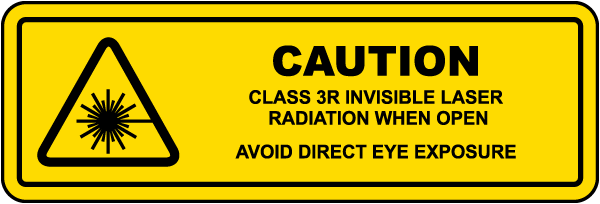 Caution Class 3R Invisible When Open Label