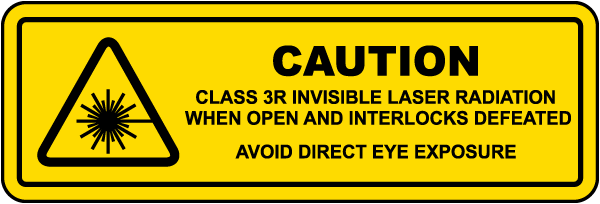 Class 3R Invisible When Open and Interlocks Defeated Label