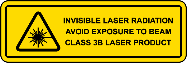 Invisible Laser Radiation Class 3B Label