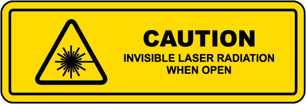 Caution Invisible Laser Radiation When Open Label
