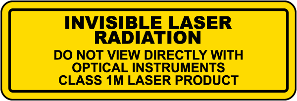 Invisible Laser Radiation Class 1M Label