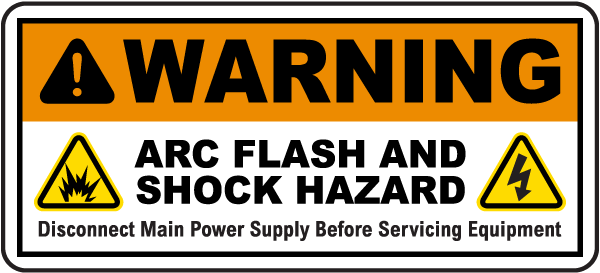 Warning Arc Flash And Shock Hazard Label