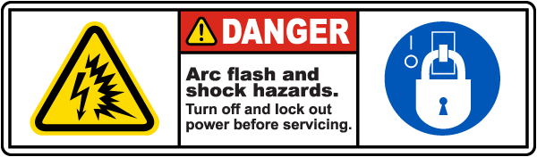 Danger Arc Flash And Shock Hazard Label