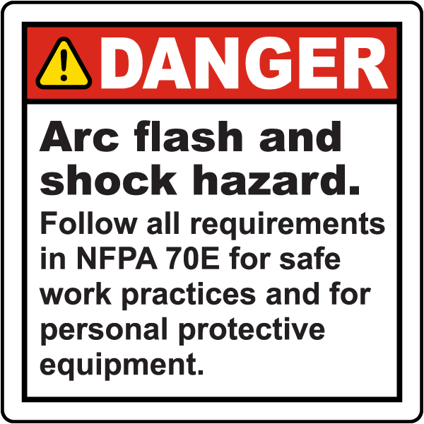 Danger Arc Flash And Shock Hazard Label