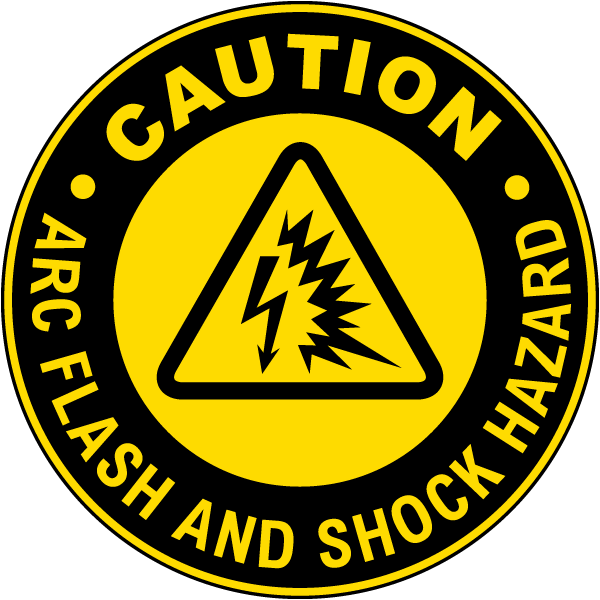 Caution Arc Flash And Shock Hazard Floor Label