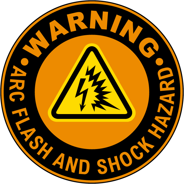 Warning Arc Flash And Shock Hazard Floor Label