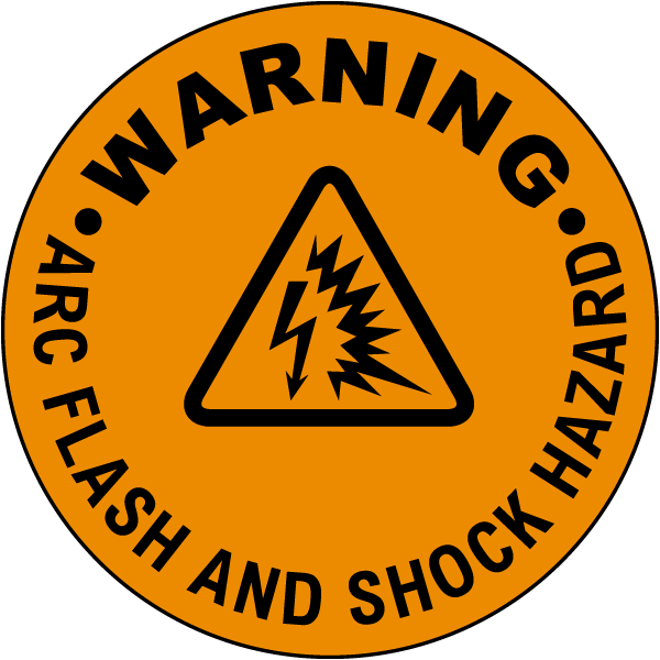 Warning Arc Flash And Shock Hazard Floor Label