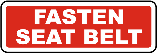 Fasten Seat Belt Label