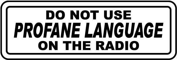 Do Not Use Profane Language Label