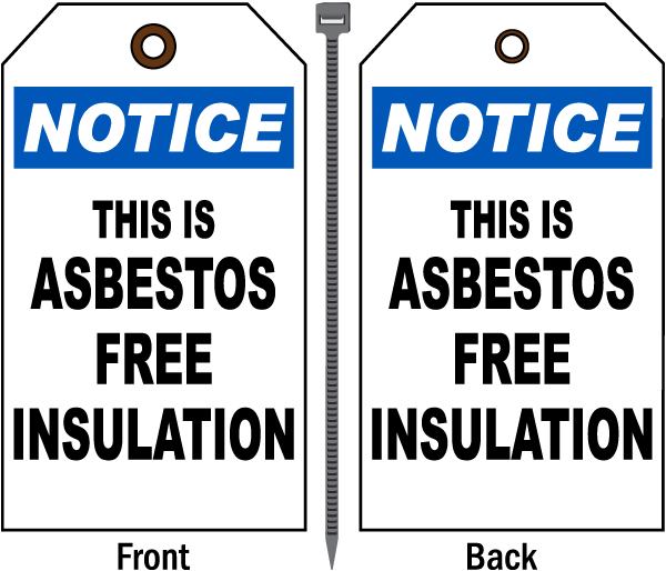 This Is Asbestos Free Insulation Tag