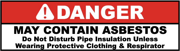 Danger May Contain Asbestos Label