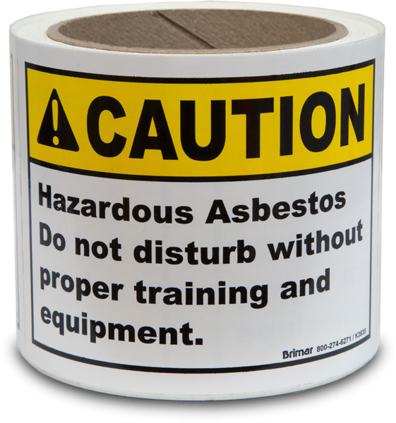 Caution Hazardous Asbestos Labels