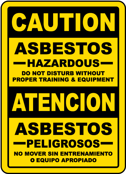Bilingual Asbestos Hazardous Do Not Disturb Sign