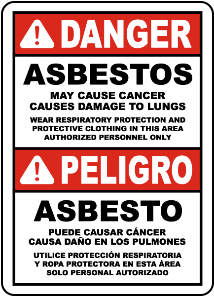 Bilingual OSHA Compliant Asbestos Sign