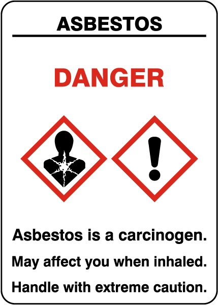 Asbestos Is A Carcinogen GHS Sign