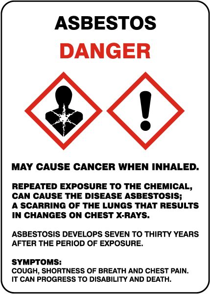 Asbestos May Cause Cancer GHS Sign