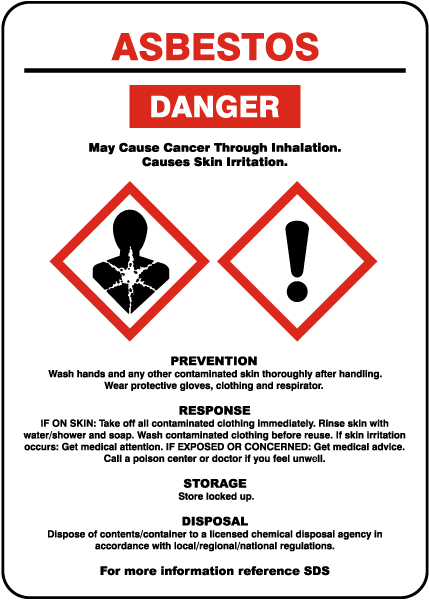 Asbestos Danger GHS Sign