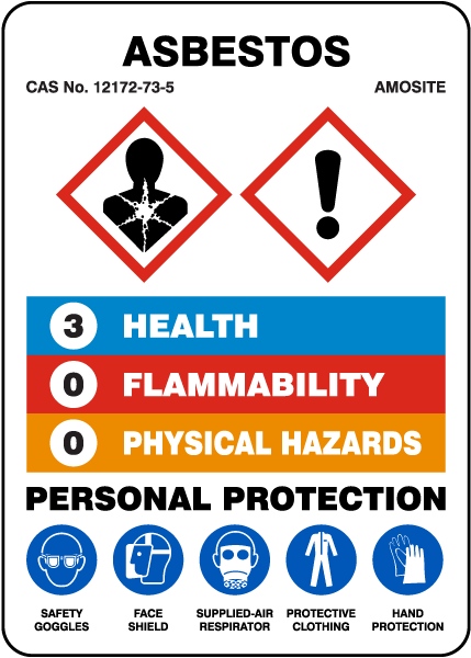 HMIS Asbestos Amosite Sign