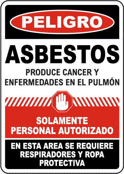 Spanish Asbestos Produces Cancer Sign
