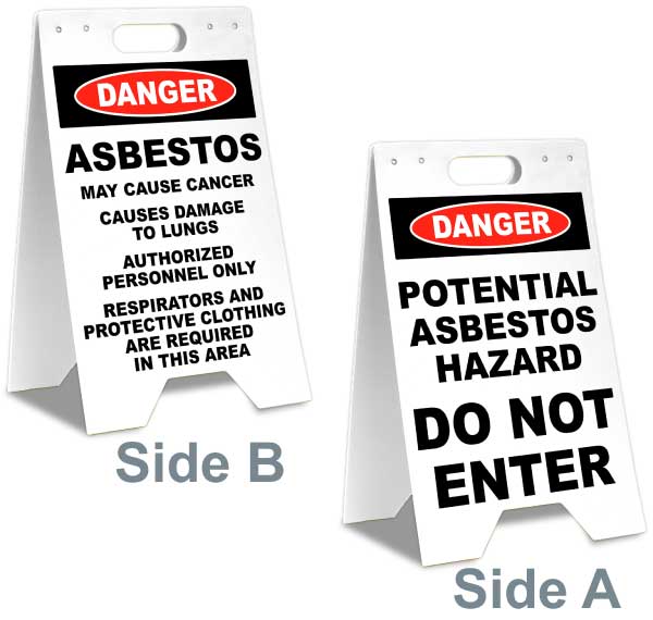 Asbestos Do Not Enter Floor Stand Sign