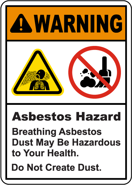 Warning Asbestos Hazard Sign