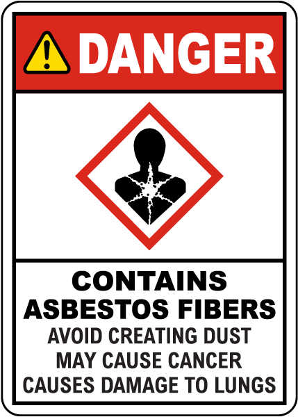 Danger Contains Asbestos Fibers Sign