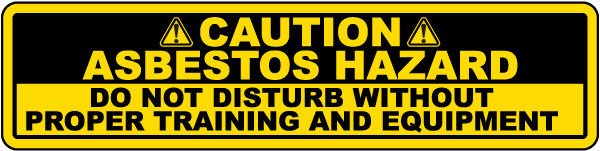 Caution Asbestos Hazard Label