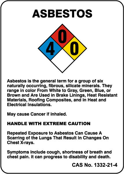 NFPA Asbestos Sign