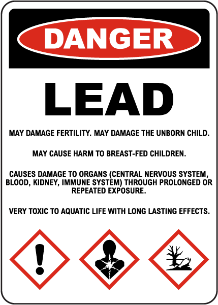 Danger Lead May Damage The Unborn Child Sign