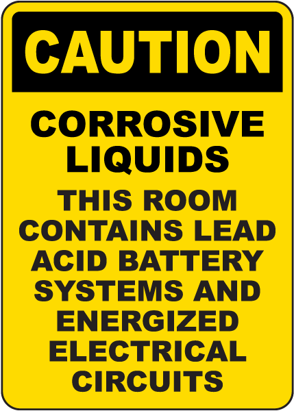 Caution Corrosive Liquids Sign