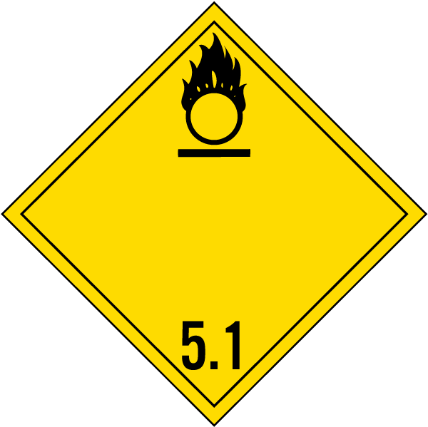 Oxidizer Class 5.1 Placard