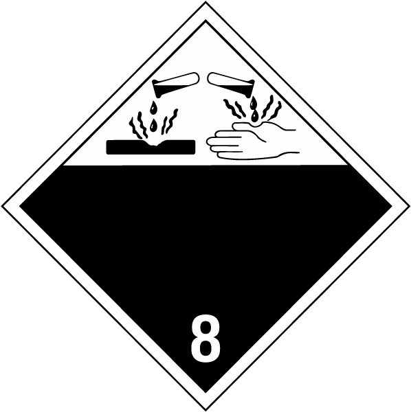 Corrosive Class 8 Placard