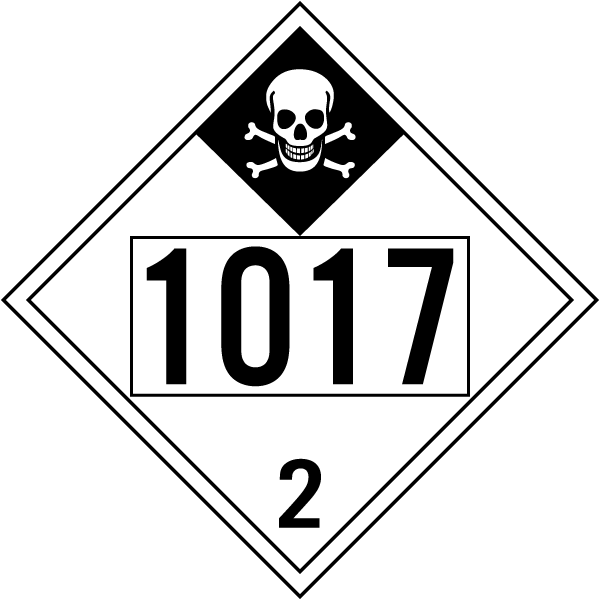 UN #1017 Inhalation Hazard Class 2 Placard