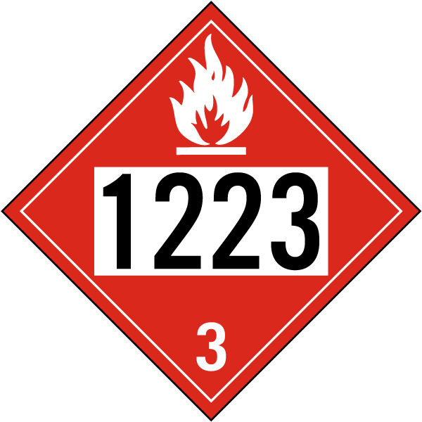 UN # 1223 Flammable Liquid Class 3 Placard