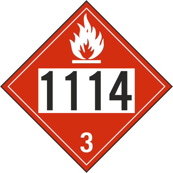 UN 1114 Flammable Class 3 Placard