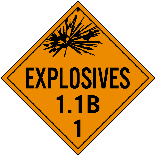 Explosive Class 1 1B Placard Get 10 Off Now