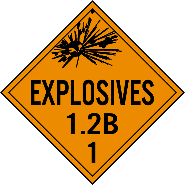 Explosive Class 1.2B Placard