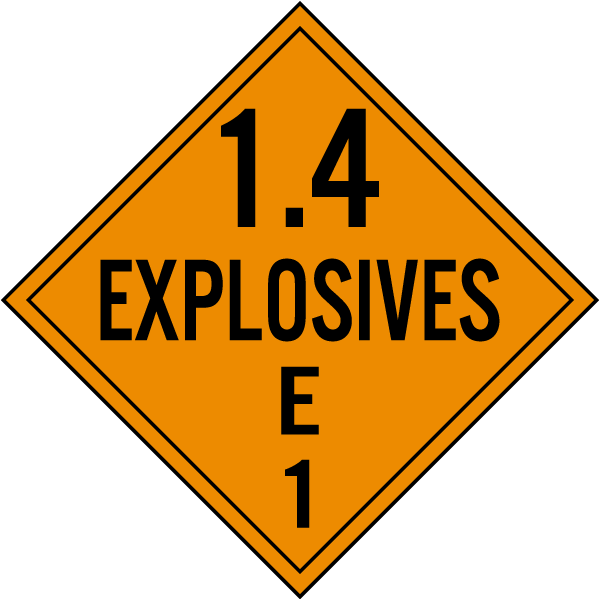 Explosive Class 1.4E Placard