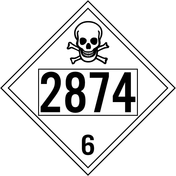 UN #2874Hazard Class 6 Placard