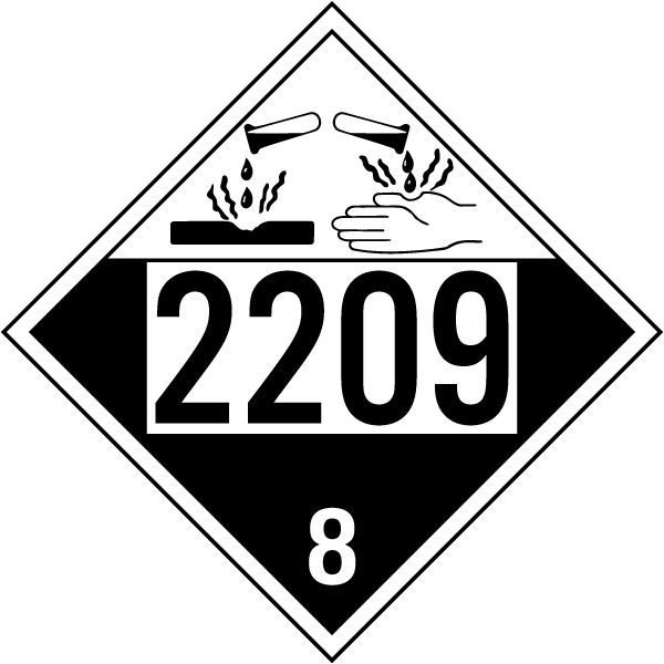 UN #2209Hazard Class 8 Placard