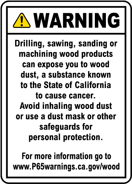 Raw Wood Product Exposure Point of Sale Warning Sign